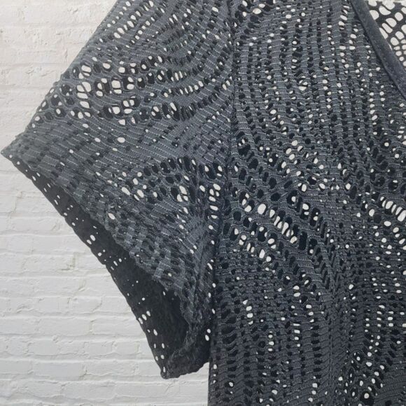 Alexa & Stella Black Crochet Mesh Dress L Swim Cover Up Beach NWT - Picture 7 of 11